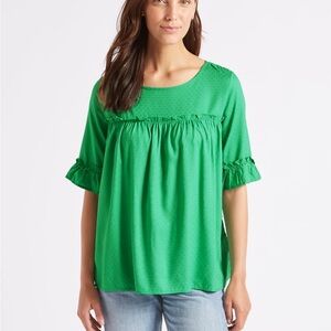 M&S Green Blouse - UK Size 8 (US 4-6) Casual Chic, Comfortable & Stylish